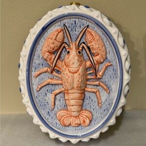Vintage Ceramic Lobster Wall Art Decor EUC